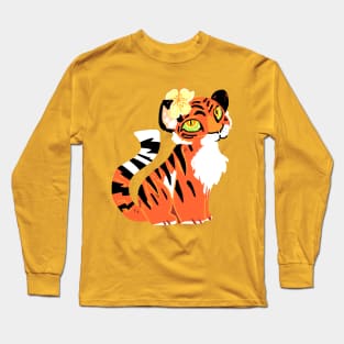 Tiger with a Flower Long Sleeve T-Shirt